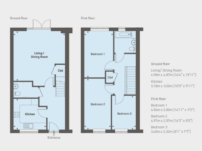 Floor plan, 3 bedroom house - artist's impression subject to change